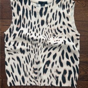Sanctuary Black and Cream Animal Print Sweater